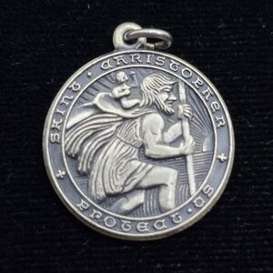 Sterling St. Christopher Medal Vintage Religious 1970s
